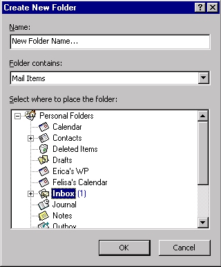 New Folder Dialog Box